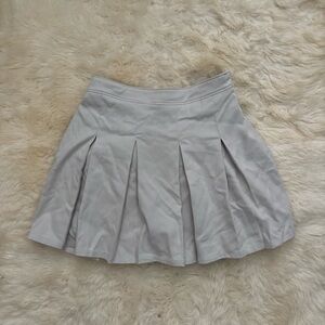 Hollister Beige Pleated Mini Skirt for Uniform with Zipper and Under Shorts